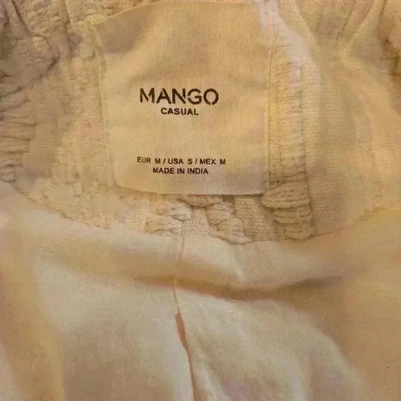Mango Embroidered Boho Western Cotton Zip Up Jacket Cream Size Small - Picture 7 of 8